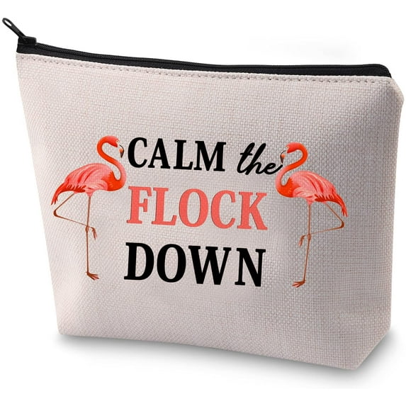 Zuo Bao Flamingo Gift Calm The Flock Down Flamingo Cosmetic Bag Fun Flamingo Party Gift Flamingo Lover Gift