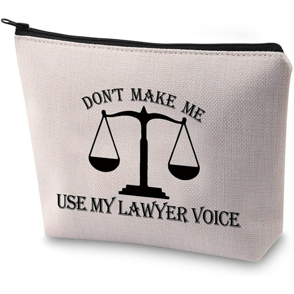 Zuo Bao Funny Lawyer Makeup Bag Attorney Gift Don't Make Me Use My Lawyer Voice Cosmetic Bag for Future Lawyer Birthday Gifts