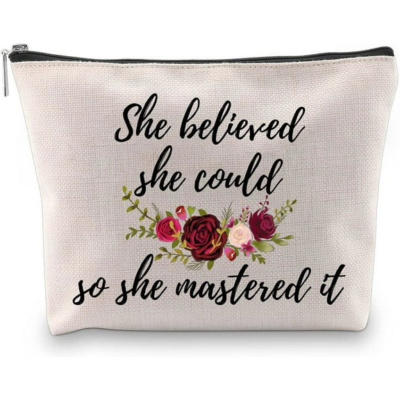 Zuo Bao Graduation Gift Inspirational Quote Cosmetic Bag for Women Girl Graduation Day Gift
