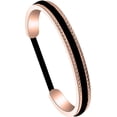 thumbnail image 1 of Zuo Bao Hair Tie Bracelet Stainless Steel Grooved Cuff Bangle for Women Girls(Less Than -RG), 1 of 6
