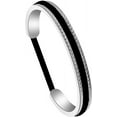 thumbnail image 1 of Zuo Bao Hair Tie Bracelet Stainless Steel Grooved Cuff Bangle for Women Girls(Less Than -S), 1 of 6