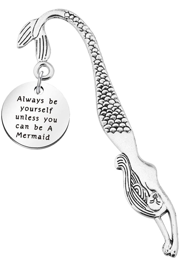 Inspirational Gift Mermaid Scales Charm Bracelet Sea Mermaid Quote Always Be Yourself Unless You Can Be A Mermaid Bracelet Bangle(Mermaid Bookmask)