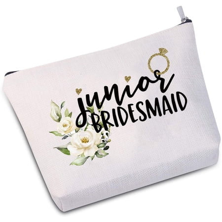 Zuo Bao Junior Bridesmaid Gift Junior Bridesmaid Makeup Bag Cosmetic Bag Bridal Party Gifts (Junior Bridesmaid Bag)