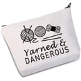 thumbnail image 1 of Zuo Bao Knitting Project Bag Knitting Gift Yarned and Dangerous Yarn Bag Knitting Bag Mothers Day Gift (Yarned and Dangerous White Bag), 1 of 7