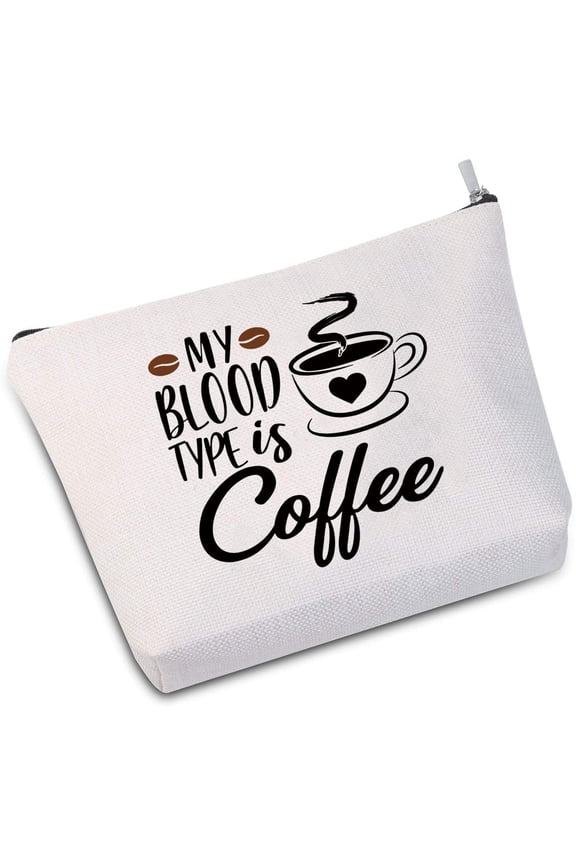 Nurse Bag Nurse Survival Kit Cosmetic Bag Nurse Gift for RN Nurse Student Graduation Gift(MY BLOOD TYPE is Coffee White)