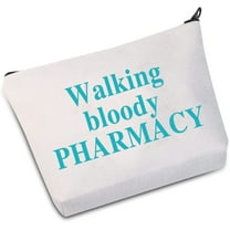 Zuo Bao Pharmacist Gift Pharmacy Technician Makeup Bag Walking Bloody Pharmacy Cosmetic Bag Pharmacology Student Graduation Gift (Walking Bloody Pharmacy White)