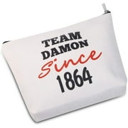 Zuo Bao Team Damon/ Stefan/ Salvatore Since 1864 Cosmetic Bag Vampire Fandom MAKE-UP Bag Gift For Her (Team Damon)