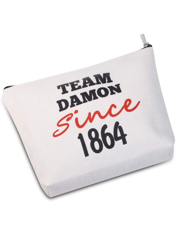 Team Damon/ Stefan/ Salvatore Since 1864 Cosmetic Bag Vampire Fandom MAKE-UP Bag Gift For Her (Team Damon)