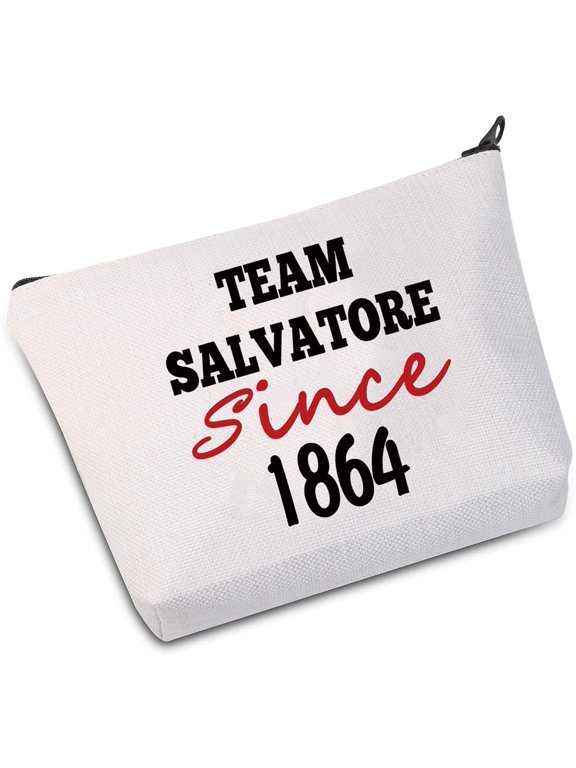 Team Damon/ Stefan/ Salvatore Since 1864 Cosmetic Bag Vampire Fandom MAKE-UP Bag Gift For Her (Team Salvatore)