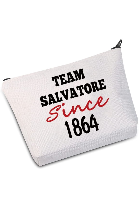 Team Damon/ Stefan/ Salvatore Since 1864 Cosmetic Bag Vampire Fandom MAKE-UP Bag Gift For Her (Team Salvatore)