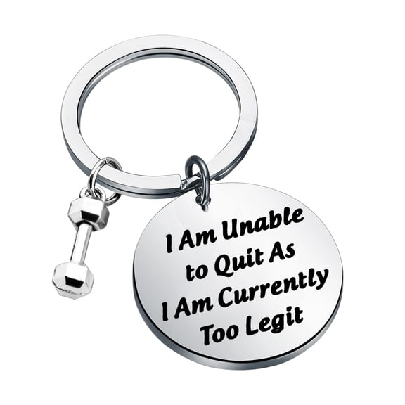 Zuo Bao Trainer Appreciation Gift Dumbbell Key Chain I Am Unable to Quit As I Am Currently Too Legit Trainer Appreciation Gift ( I Am Currently Too Legit)