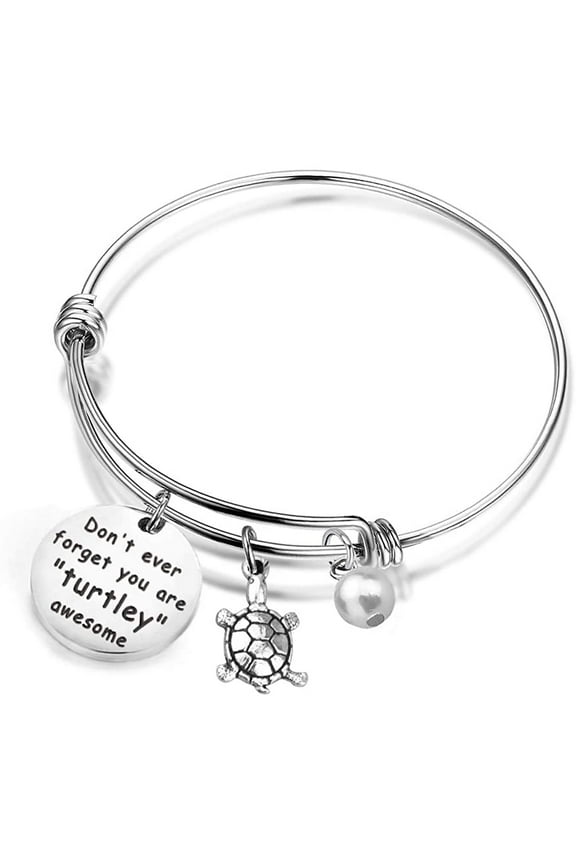 Turtle Bracelet Awesome Bangle Beach Jewelry Don't Ever Forget You are Turtley Awesome Jewelry