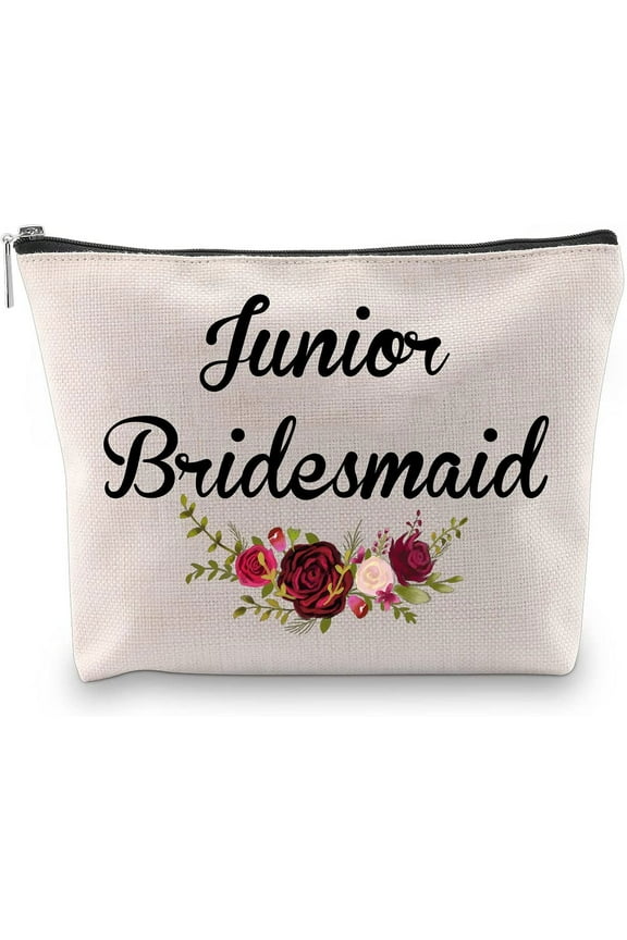 Wedding Gift Junior Bridesmaid Cosmetic Bag Bridal Wedding Party Gift for Junior Bridesmaid