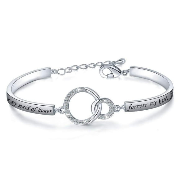Zuo Bao Wedding Jewelry Maid of Honor Gift Today My Maid of Honor Forever My Best Friend Sister Bracelet Wedding Proposal Gift for Bridesmaid Flower Girl