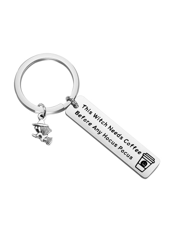 Witch Gift Hocus Pocus Keychain This Witch Needs Coffee Keychain Hocus Pocus Jewelry Halloween Gift (Any Hocus Pocus)