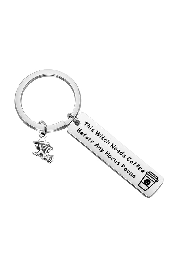 Witch Gift Hocus Pocus Keychain This Witch Needs Coffee Keychain Hocus Pocus Jewelry Halloween Gift (Any Hocus Pocus)