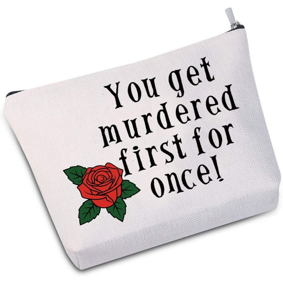Zuo Bao You Get Murdered First For Once Cosmetic Bag Makeup Bag Gift For Women (Murdered First For Once White)