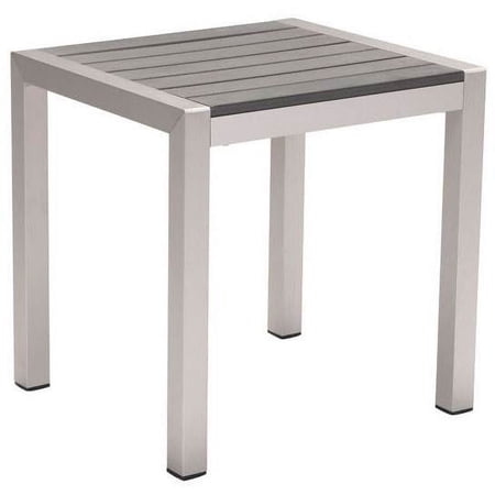 Zuo Cosmopolitan Patio End Table in Brushed Aluminum