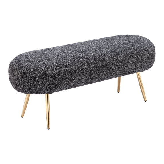 Creek Bench Glitter Black Bench, Modern Style, Seats up to 2, Plywood, Indoor Living