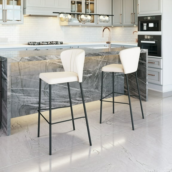 Linz Barstool Cream Barstool, Modern Style, Stackable for space saving storage, Plywood, Indoor Bar