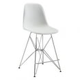 thumbnail image 1 of zuo modern 100582 zip counter chair, white, molded scoop seat in abs plastic, architectural base is made of steel with a polished chrome finish, dimensions 19"w x 39"h x 20.3"l, 1 of 5