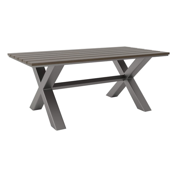 Zuo Modern 703817 Bodega Dining Table Industrial, Gray & Brown - 30 x 73 x 37 in.