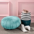 thumbnail image 1 of Zuo Modern Bund Velvet Ottoman, Light Blue, 1 of 6
