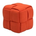 thumbnail image 1 of Checks Stool Orange, 1 of 4