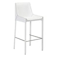 thumbnail image 1 of Set of 2 Bar Chair White Recycled Leather Metal, 1 of 3