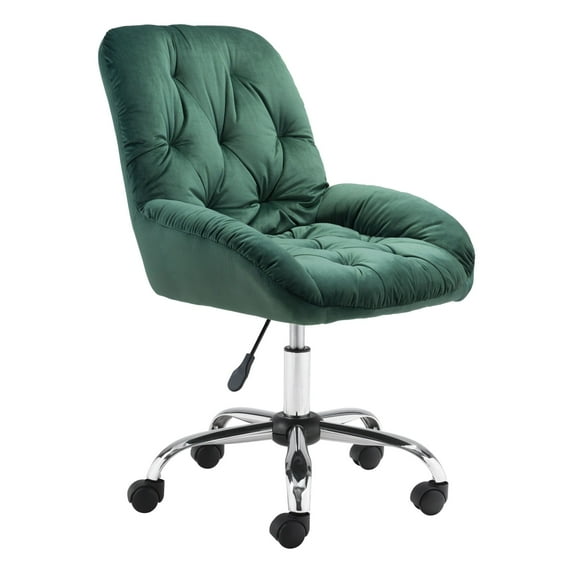 Zuo Modern Loft Ergonomic High-Back Fabric Office Chair, Green/Chrome