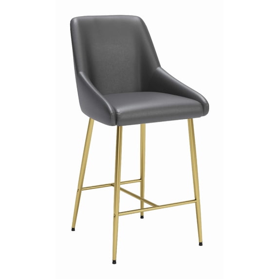 Madelaine Counter Stool Gray and Gold