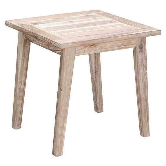 Zuo South Port Patio End Table in White Wash
