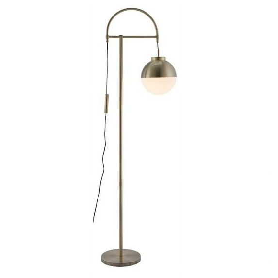 Zuo Waterloo Floor Lamp in White and Brushed Brass
