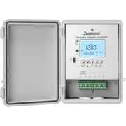Zuomeng 2-Circuit 30Amp Astronomic Electronic Time Switch, Automated Weekly Scheduling, to-The-Minute Programming, Built-in Rechargeable Lithium Battery, IP65 Waterproof, Supports 120-277 VAC