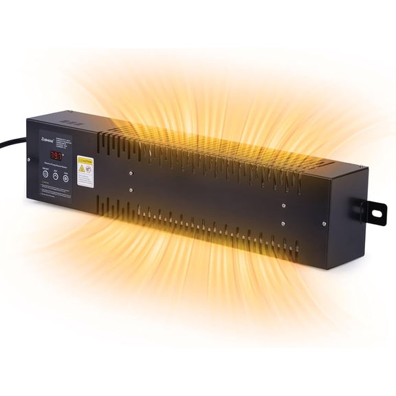 Zuomeng Utility Heater with Built-In Thermostat, 600W Electric Pump House Heater 120V, Convection Design with Fan, Freeze Protection for Pump Houses, Utility Room Heater, Storage & Workspaces