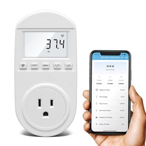 Zuomeng WiFi Electricity Usage Monitor, Plug-in Power Meter, Sound Alarm, for Refrigerator & Appliance, 1 Pack
