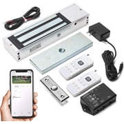 Zuomeng WiFi Smart Magnetic Lock Kit, 1200lbs, Zinc Alloy, w/ Controller, Magnet & Remote, 4 Modes, Sound Alerts for Home Office