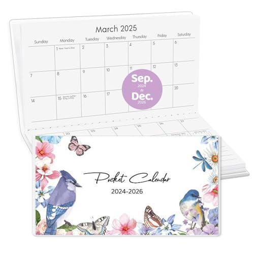 Zuozee Pocket Calendar 20242025, Small Pocket Planner 20252026 for