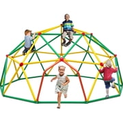 Zupapa 10FT Climbing Dome, Experience Ultimate Fun with The Upgraded Decagonal Geo Dome Climber, Supports 1000LBS Outdoor Playset and Easy Assembly Play Equipment for Kids Green&Yellow&Red, 10FT