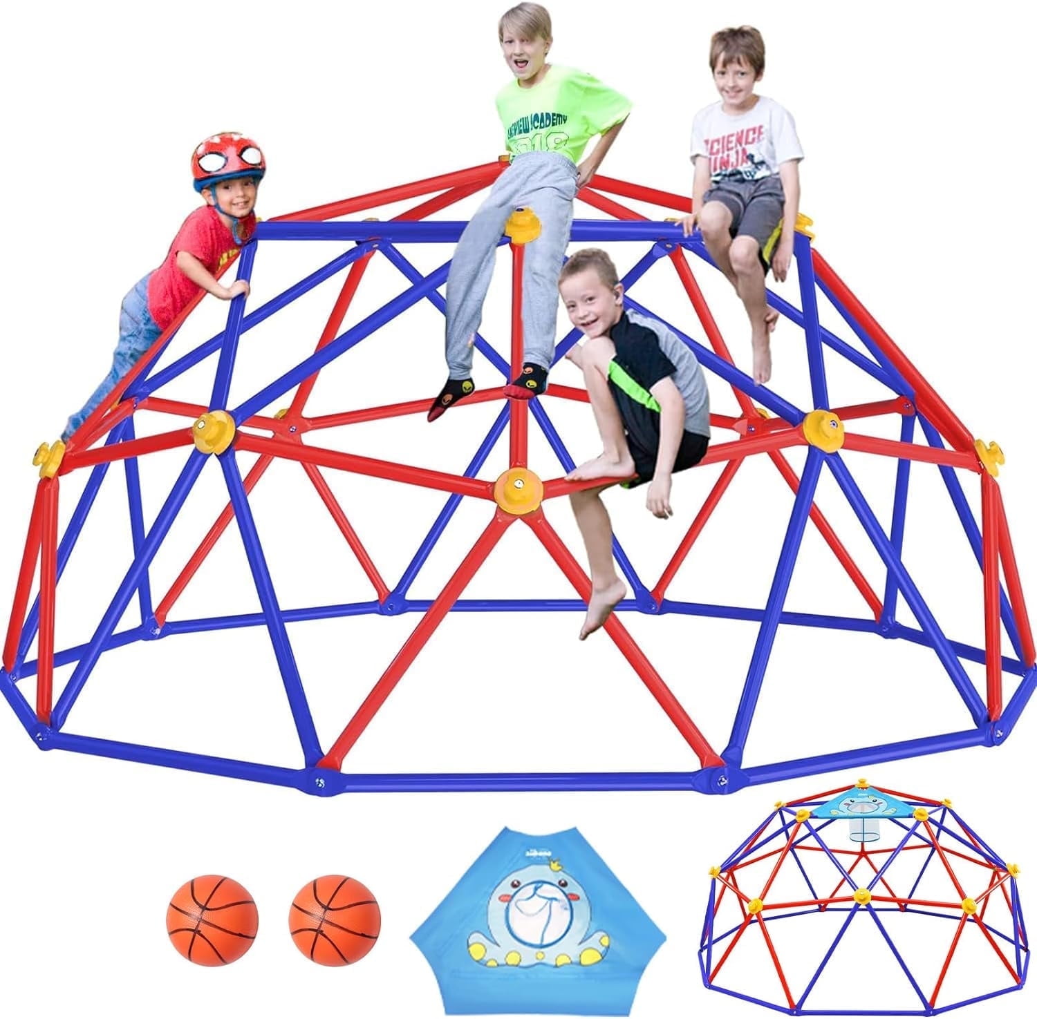 Walmart discount codes: Zupapa 10FT Dome Climber, Supports 1000lbs, Outdoor Playset for Kids, Purple and Red