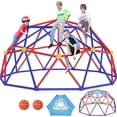 thumbnail image 1 of Zupapa 10FT Dome Climber, Supports 1000LBS Outdoor Playset, Upgraded Decagonal Geo Dome Climber and Easy Assembly Play Equipment for Kids, Purple & Red, 1 of 9