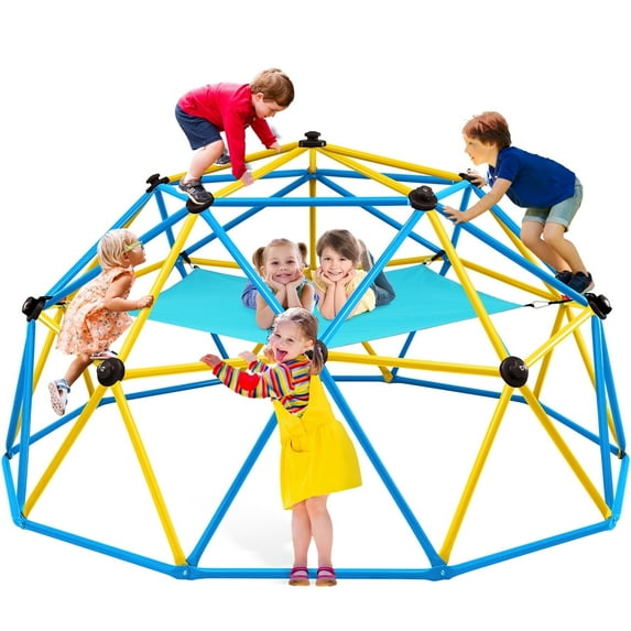 Zupapa 10FT Climbing Dome with Hammock for Kids 3 to10 Outdoor Play, Supports up to 1000lbs Jungle Gym