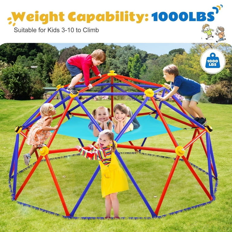Zupapa 10FT Kids Dome Climber with Hammock, Outdoor Play Equipment