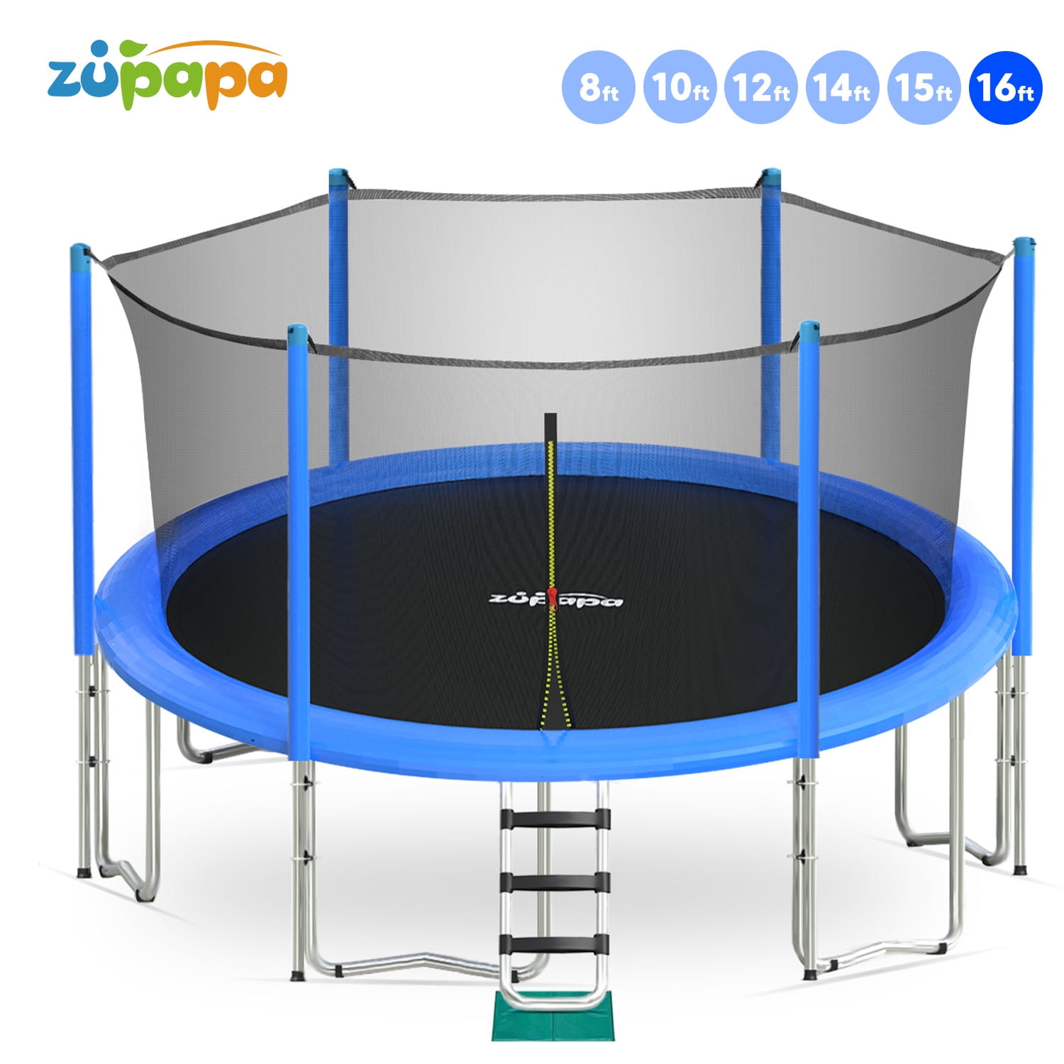 Zupapa 16 15 14 12 10 8FT Kids Trampoline 425LBS Weight Capacity with