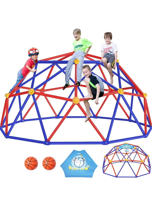 Zupapa 2024 Upgraded Dome Climber 10ft with 3 Years Warranty, Decagonal Geo Jungle Gym Supporting 800LBS with Much Easier Assembly, a Lot of Fun for Kids