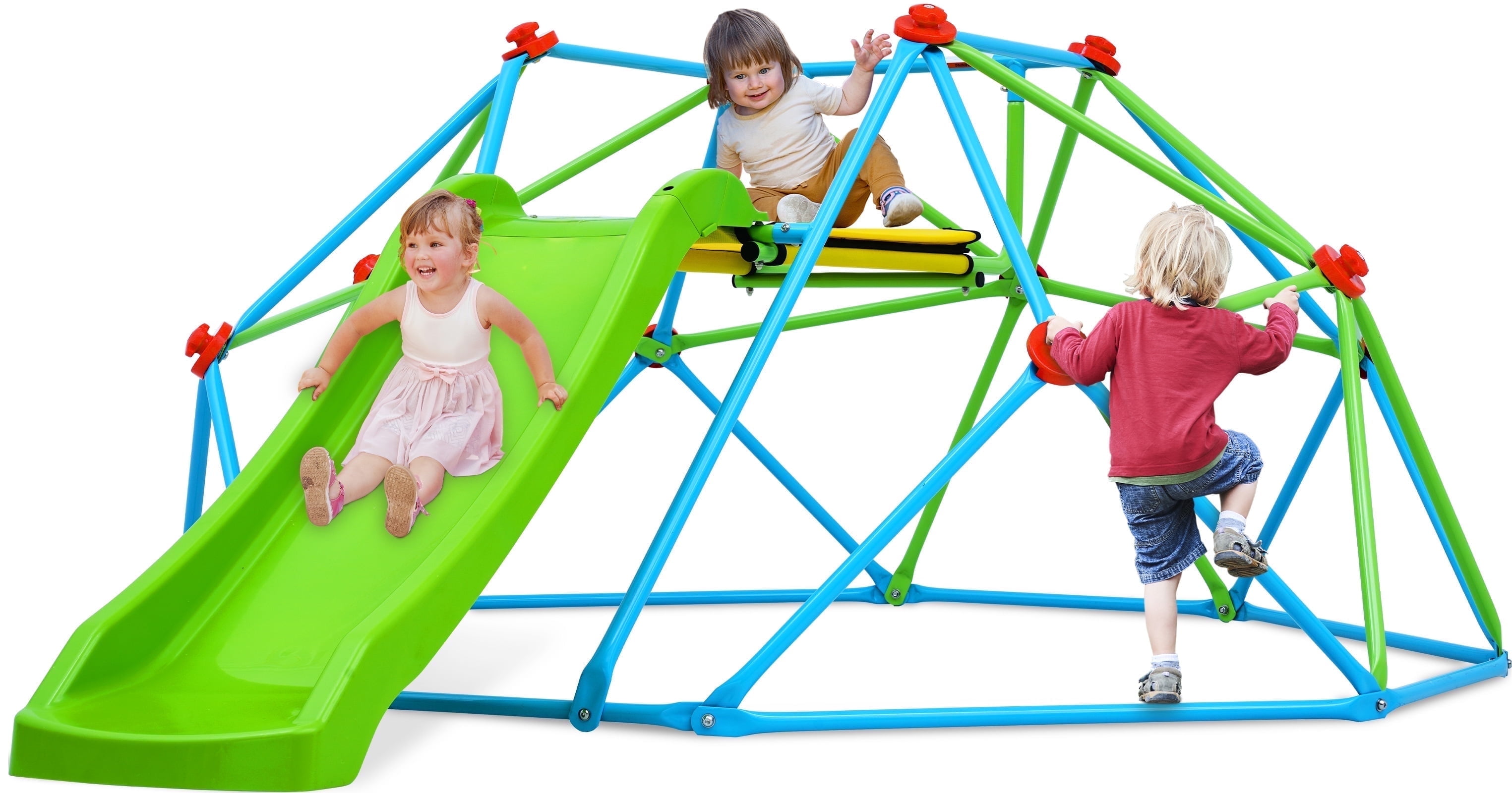 Zupapa 2 in 1 Climbing Dome & Slide, Jungle Gym for Kids, Max Load