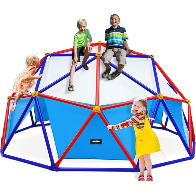 Zupapa 10FT Dome Climber with Canopy, Upgraded Outdoor Geometric Dome Climber with 1000LBS Weight Capability, Suitable for 1-6 Kids, Purple