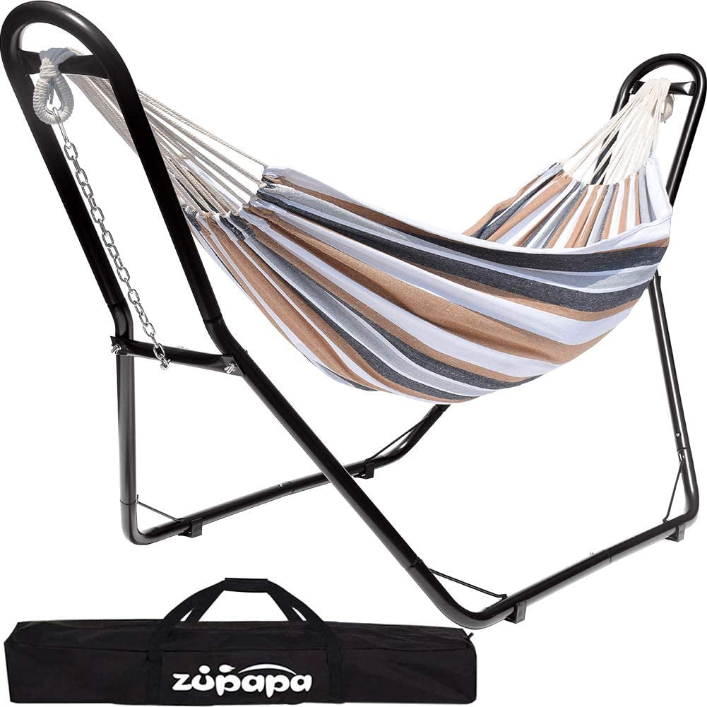 Zupapa Hammock with Stand 2 Person, Upgraded Steel Hammock Frame and