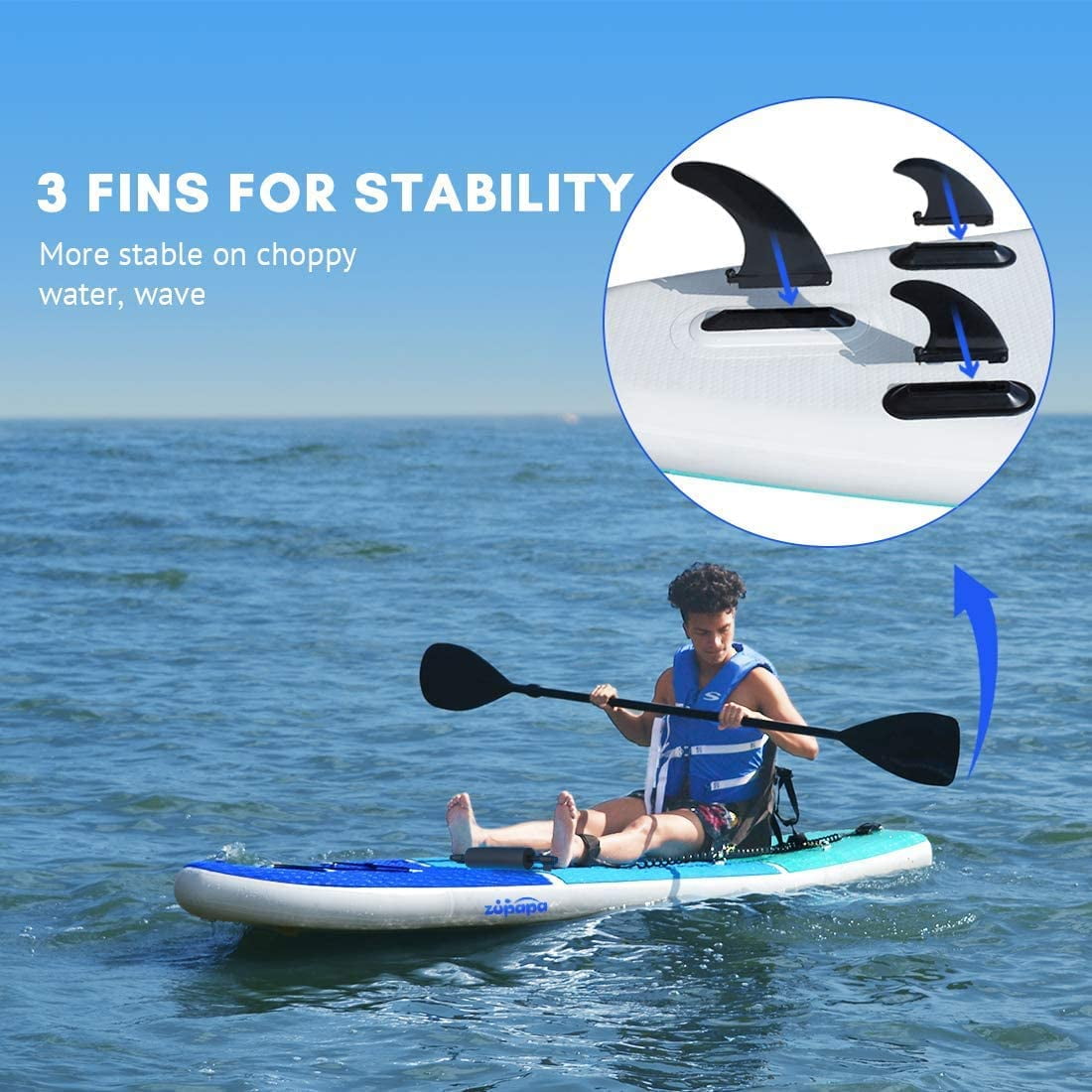 Zupapa Inflatable Paddle Board, 10FT 11FT Stand Up Paddleboard with SUP