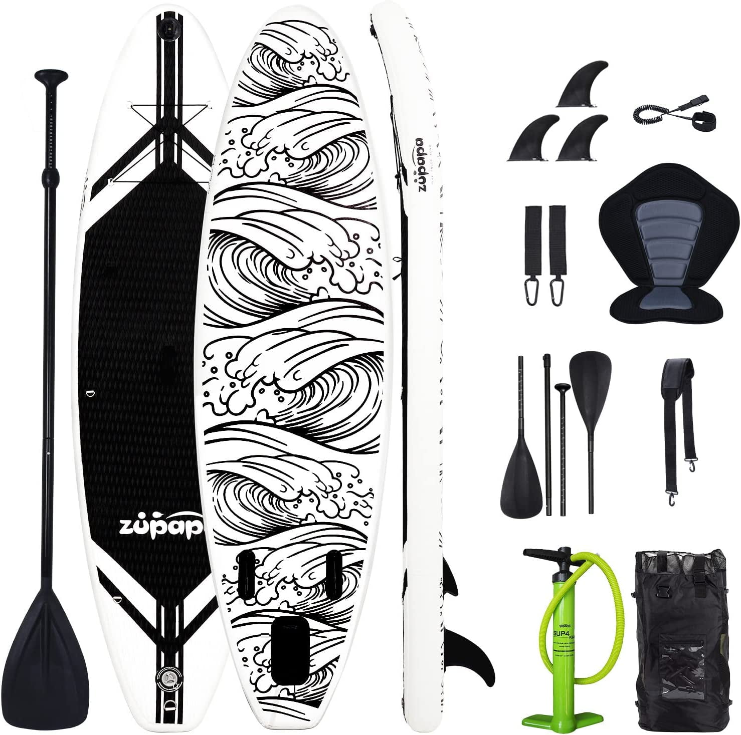 Zupapa Inflatable Paddle Board, Stand Up Paddleboard with SUP
